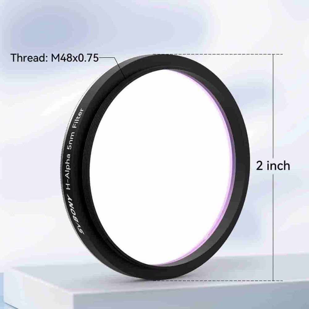 Filtro SVBONY  Filtro fotográfico de Banda Estrecha H-Alpha 5 nm 2" SV227 - Imagen 2
