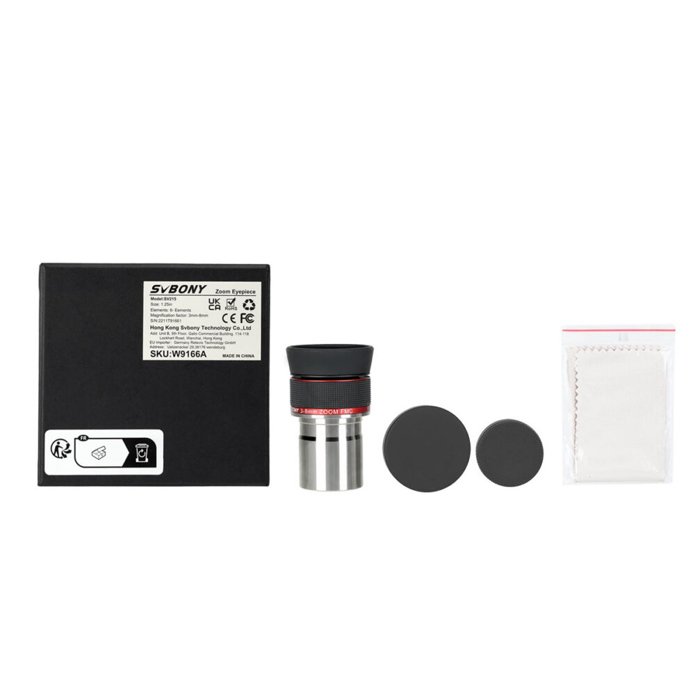 Ocular Clickstop con Zoom 3-8 mm SVBONY 1.25" para Telescopio SV215 - Imagen 4